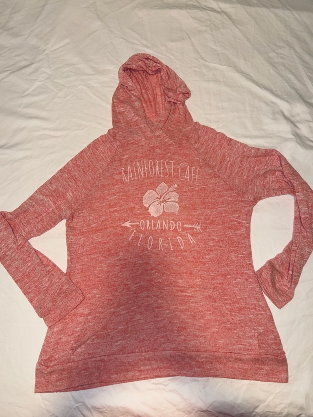 RAINFOREST Coral-pink Women's Hooded Pullover with Orlando Graphic